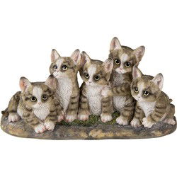 Clayre & Eef Beeld Kat Grijs Kunststof