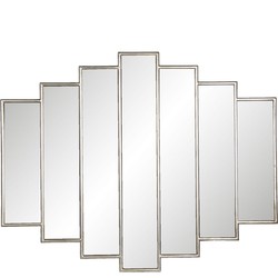 Clayre & Eef Spiegel  80x100 cm Zilverkleurig Kunststof Rechthoek Grote Spiegel