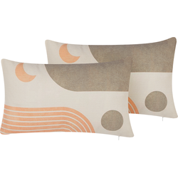 MELAMPODIUM  - Sierkussen set van 2 - Beige - 30 x 50 cm - Polyester