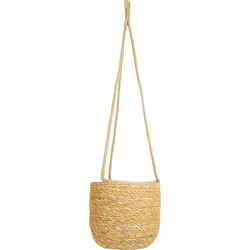 Ter Steege Hangende plantenpot/bloempot - D17 x H14 cm - creme/beige - Plantenpotten