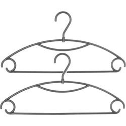 5Five Kledinghangers - 30x - grijs - kunststof - 41 x 20 cm - Kledinghangers