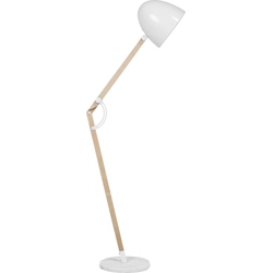 Beliani HETTON - Staande lamp-Wit-Marmer, Eikenhout