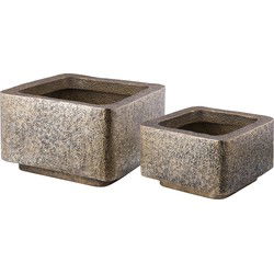 PTMD Indira Gold Alu Sheet Pot Low Square SV2