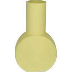 Bellatio Design Bloemenvaas - geel - matglas - D6 x H23 cm - Vazen