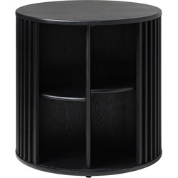 Sidetable Zwart - 60x60x60cm - Eikenhout - Tafel Siena