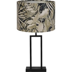 Tafellamp Shiva/Velours - Zwart/Palm Sepia - Ø30x62cm