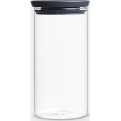 Stapelbare glazen voorraadbus, 1,1 liter - Dark Grey