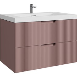 Badplaats Badkamermeubel Set Thermis 80cm - Roze - Badmeubel met Wastafel
