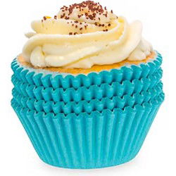 Kinvaramuffin en cupcakes maken vormpjes - papier - blauw - set 100x stuks - dia 10 cm - Muffinvormen / cupcakevormen