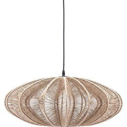 Sfeervolle Hanglamp Beige - 60 x 25 cm - Zwarte Hanglampen Slaapkamer - Woonkamer