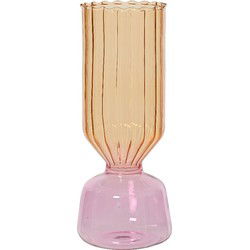 Vaas glas d10h23 cm multi