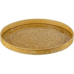 J-line - Plateau Rond Klassiek Ijzer Oker Small - 35x35x3cm