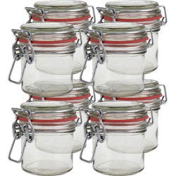Weckpot/inmaakpot - 8x - glas - 100 ml - beugelsluiting - transparant - Weckpotten