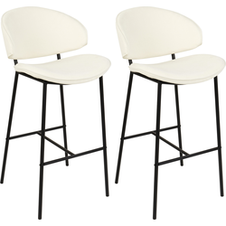 KIANA - Barkruk set van 2 - Crème - Polyester