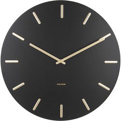 Wandklok Charm - Zwart Staal met gouden wijzers - Ø45cm