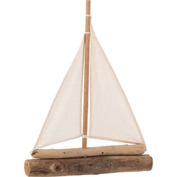 J-line - Zeilboot Drijfhout Naturel Small - 35x7.5x42cm