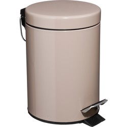 5Five Pedaalemmer - taupe - metaal - 3L - 17 x 25 cm - Pedaalemmers