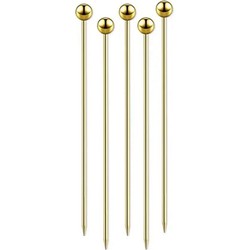 RVS Luxe Cocktail Picks Goud -Tapas prikkers, Set 4 stuks