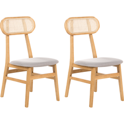Beliani FALLON - Eetkamerstoel-Bruin-Rubberhout