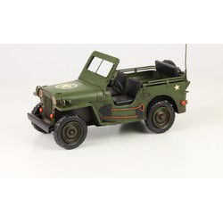 Blikken model van een leger-jeep
