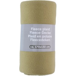 Polyester fleece deken/dekentje/plaid 170 x 130 cm mosgroen - Plaids