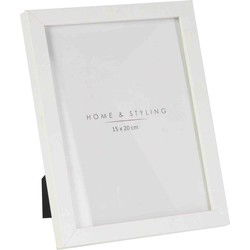 Home & Styling Fotolijstje - wit - kunststof - foto van 15x20cm - Fotolijsten