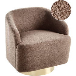 Beliani LAVIK - Fauteuil-Bruin-Bouclé