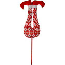 Clayre & Eef Kerstdecoratie Elf 80 cm Rood Stof