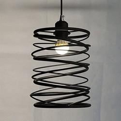 Groenovatie Spring Industrieel Design Hanglamp, E27 Fitting, ⌀20x35cm, Messing / Zwart