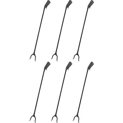 Zwarte afvalgrijper - 6x - 82 cm - Vuilnis opruimen - Grijparm - Afvalgrijpers