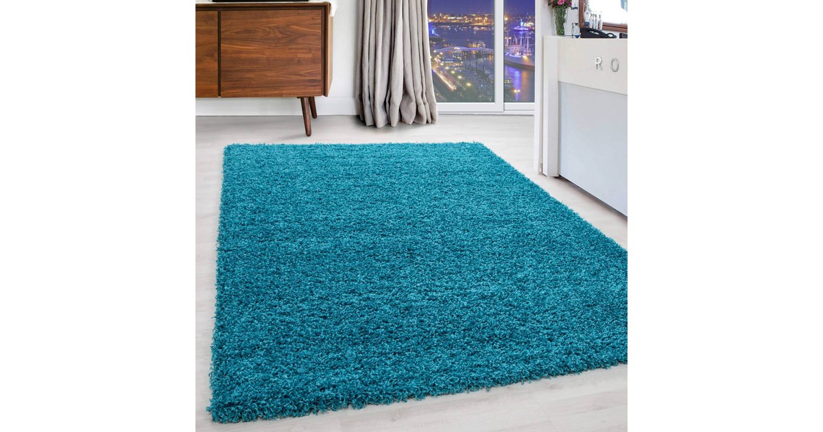 Hoogpolige Vloerkleed Plus Shaggy Turquoise 200 X 290 Cm