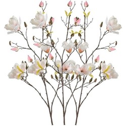 3x Creme Magnolia kunstbloem 105 cm - Kunstbloemen