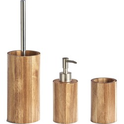 Badkamer accessoires set 3-delig - acacia hout - luxe kwaliteit - Badkameraccessoireset