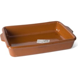 Set van 3x stuks bruine ovenschaal/braadsledes van aardewerk 28 x 18 x 5 cm - Ovenschalen