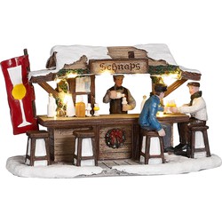 LuVille Kerstdorp Miniatuur Schnaps Markt - L16 x B8 x H9 cm