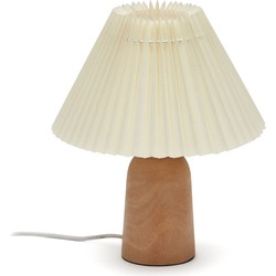 Kave Home - Benicarlo tafellamp in hout met een natuurlijke, beige afwerking