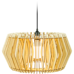 Caeser XL houten hanglamp extra large - met koordset zwart - Ø 68 cm
