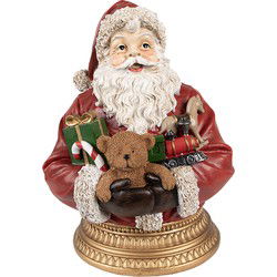 Clayre & Eef Kerstdecoratie Beeld Kerstman 29 cm Rood Polyresin