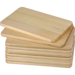 10x Houten ontbijtplankjes/snijplankjes - set - 21,5 x 13,5 cm - Serveerplanken