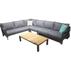 Midori loungeset dark grey 340x260 cm inclusief mixed grey kussens