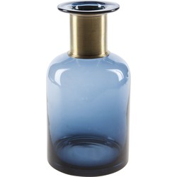 Flesvaas glas donkerblauw 12 x 23 cm - Vazen