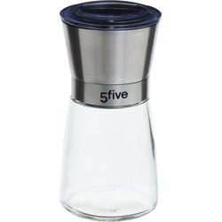 Kruidenmolen RVS/glas transparant 13 cm - Peper en zoutstel