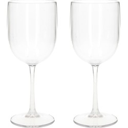 2x stuks onbreekbaar wijnglas transparant kunststof 48 cl/480 ml - Wijnglazen