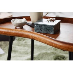 Pippa Design massief houten salontafel - bruin zwart