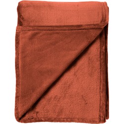 Dutch Decor BILLY - Plaid 150x200 cm - flannel fleece - superzacht - Potters Clay - oranje terra - Dutch Decor