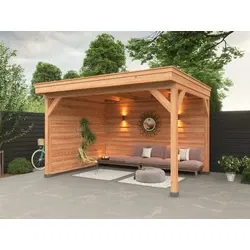 Douglas DIY overkapping, 400 x 300, met achterwand en zijwand, Westwood
