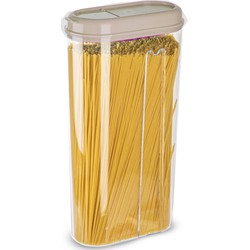 Plasticforte Voedselcontainer strooibus - beige - 2350 ml - kunststof - voorraadpot - Voorraadpot