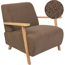 Beliani LESJA - Fauteuil-Bruin-Bouclé