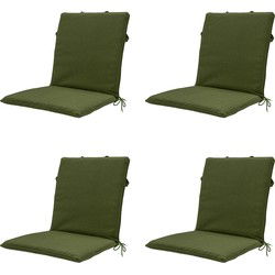Madison -  Stapelstoelkussen Moss green canvas eco+ - Ca. 97x49 cm - Set van 4