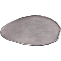 PTMD Schaal Kora - 36x30x1 cm - Aluminium - Zilver